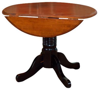 A-America British Isles 42" Dropleaf Dining Table in Oak/Black