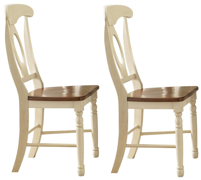 A-America British Isles Napoleon Side Chair in Merlot/Buttermilk (Set of 2)