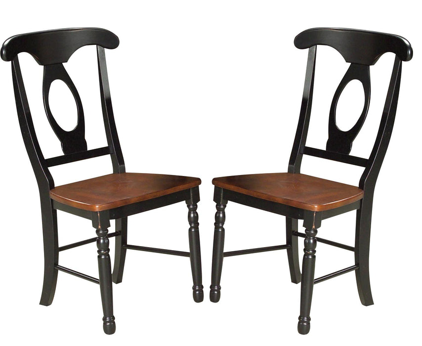 A-America British Isles Napoleon Side Chair in Oak/Black (Set of 2)