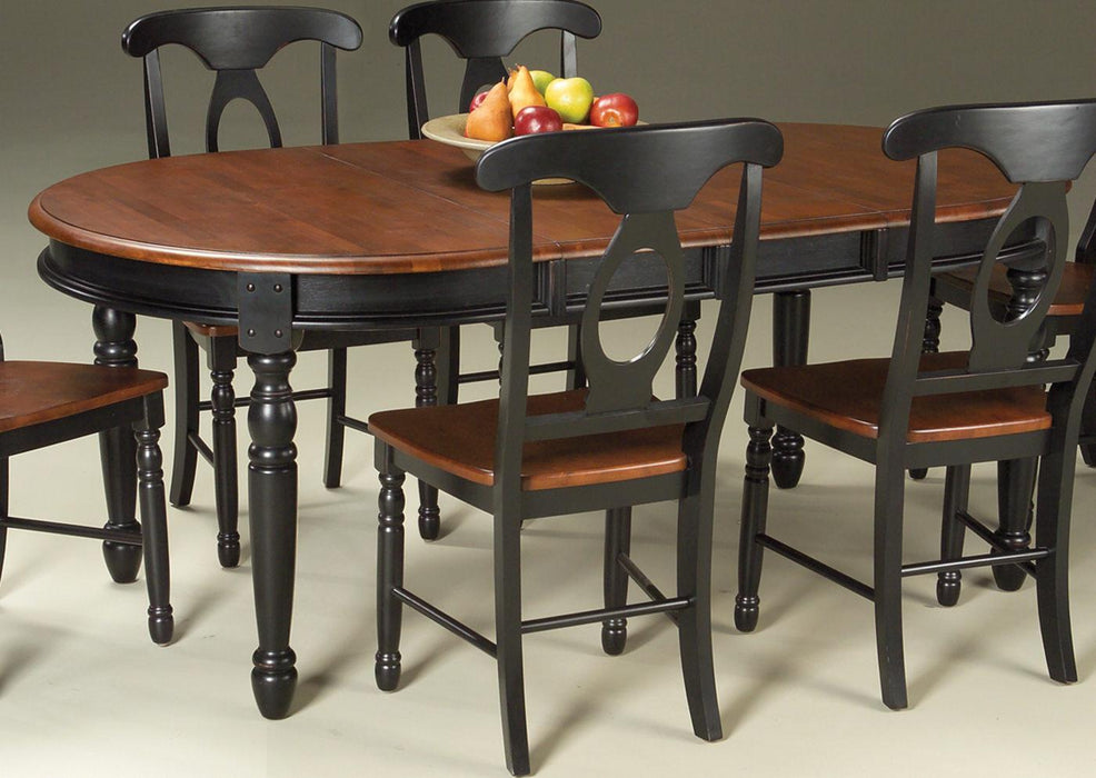 A-America British Isles Oval Leg Dining Table in Oak/Black
