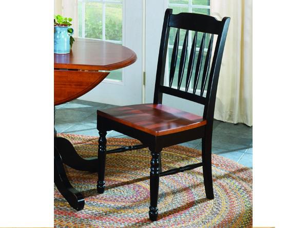 A-America British Isles Slatback Side Chair in Oak/Black (Set of 2)