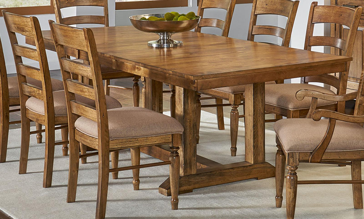 A-America Furniture Bennett Rectangular Trestle Table in Smoky Quartz