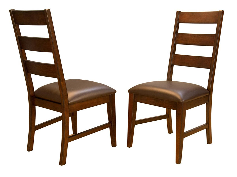 A-America Furniture Carter Ladderback Upholstered Side Chair in Rich Tobacco (Set of 2)
