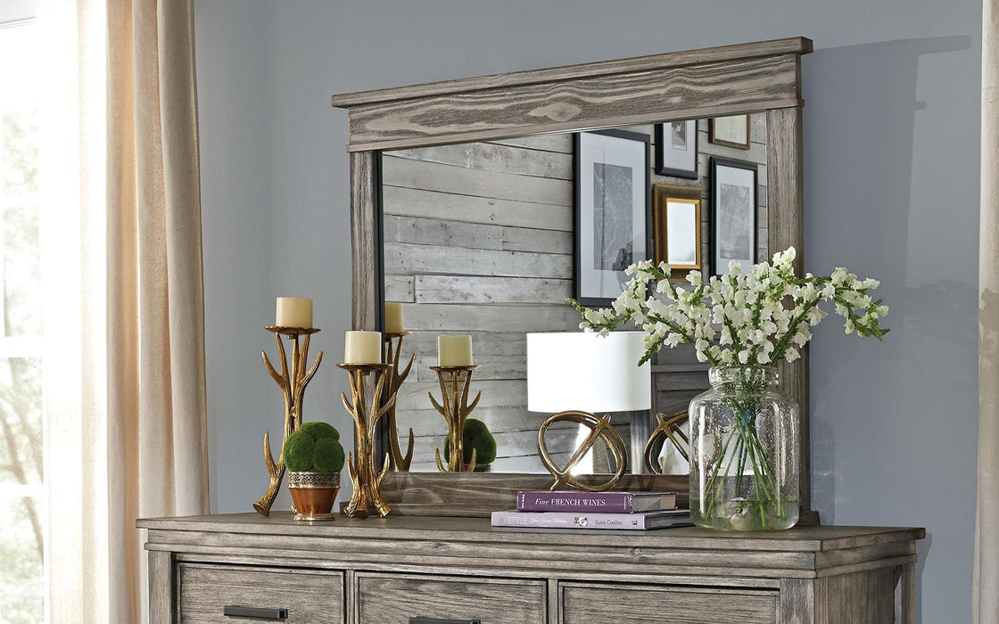 A-America Furniture Glacier Point Mirror in Greystone