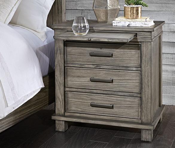 A-America Furniture Glacier Point Nightstand in Greystone
