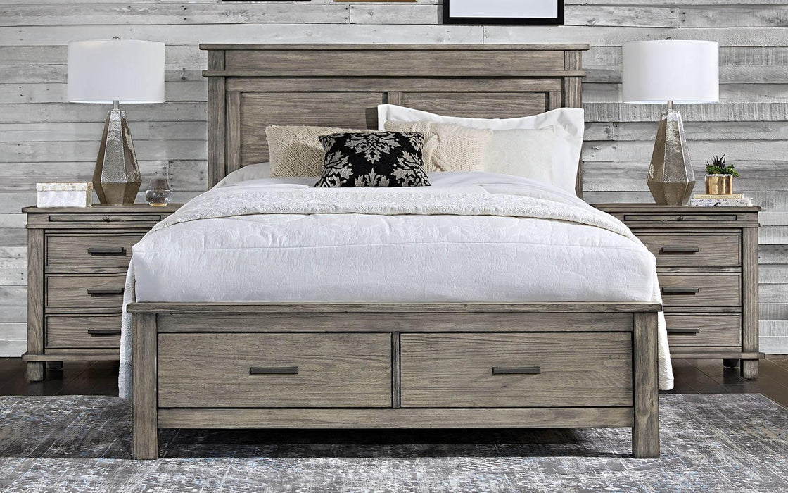A-America Furniture Glacier Point Queen Storage Bed in Greystone