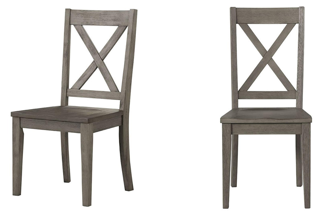 A-America Furniture Huron X-Back Side Chair in Distressed Gray (Set of 2)
