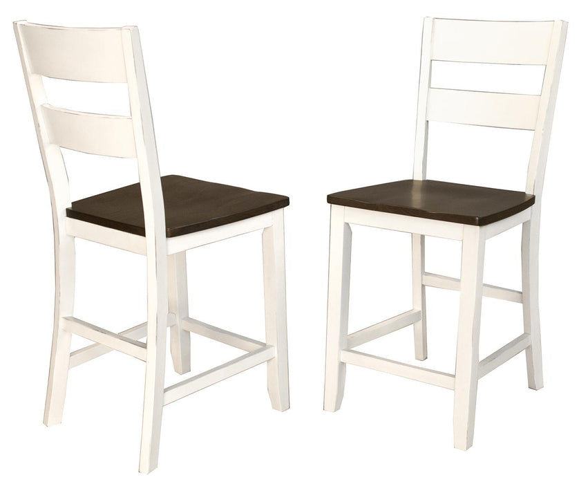 A-America Furniture Mariposa Ladderback Barstool in Coffee (Set of 2)