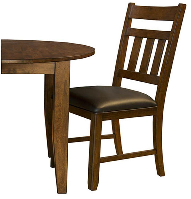 A-America Furniture Mason Slatback Uphlostered Side Chair in Macciato (Set of 2)