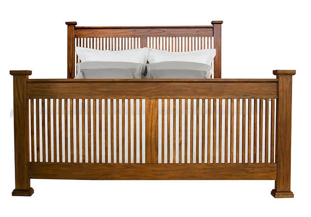 A-America Furniture Mission Hill King Slat Bed in Harvest