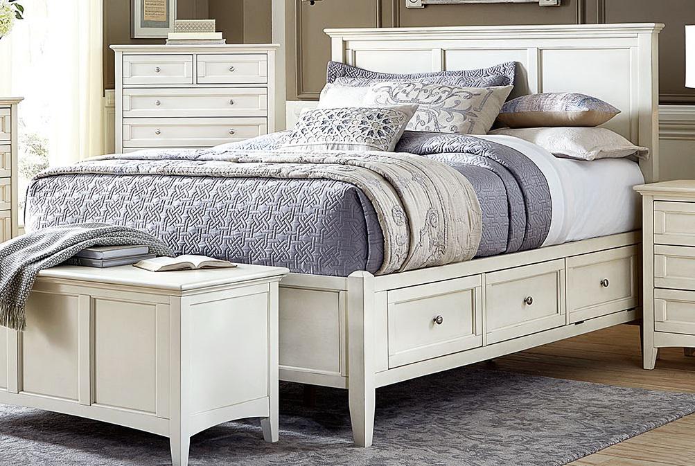 A-America Furniture Northlake Queen Storage Bed in White Linen