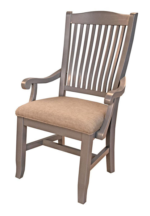 A-America Furniture Port Townsend Slatback Upholstered Arm Chair in Seaside Pine (Set of 2)