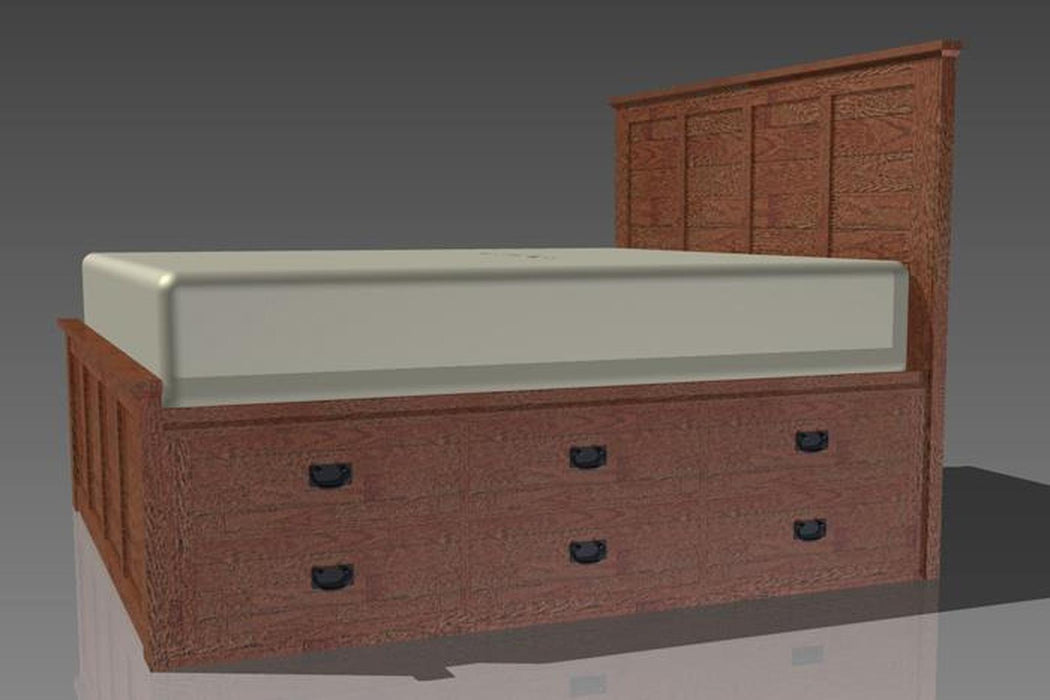 A-America Furniture Queen Captain Bed in Harvest