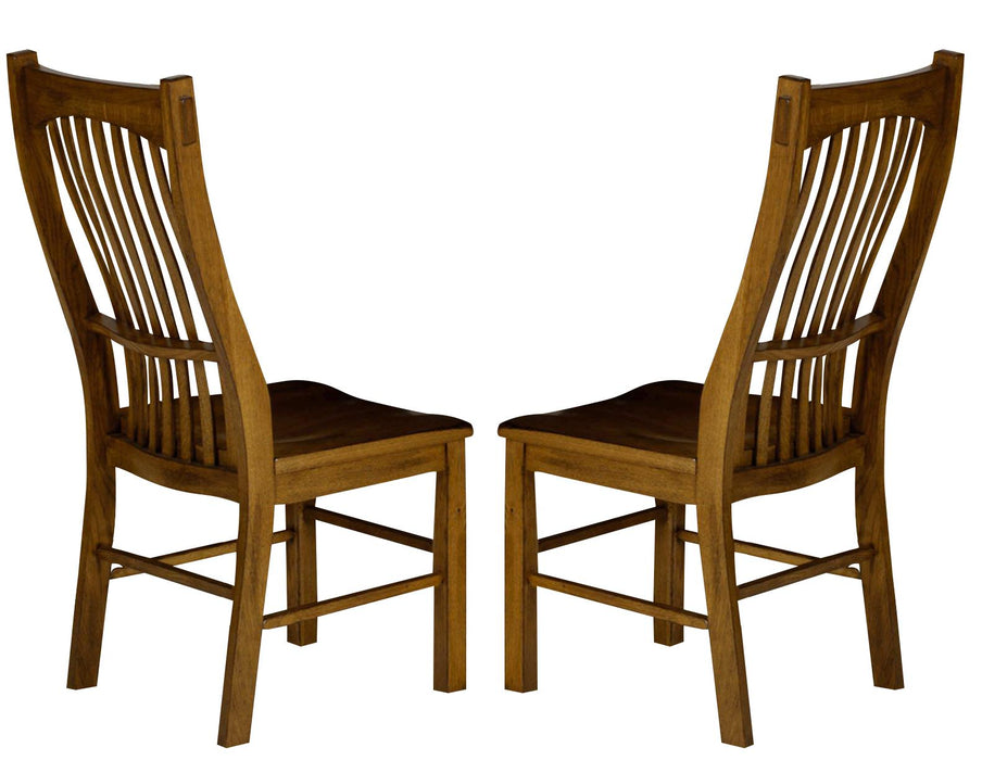 A-America Laurelhurst Slatback Side Chair in Rustic Oak (Set of 2)