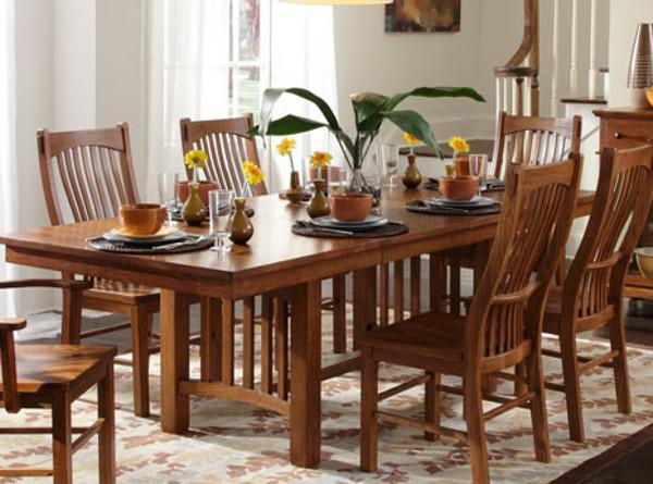 A-America Laurelhurst Trestle Dining Table in Mission Oak