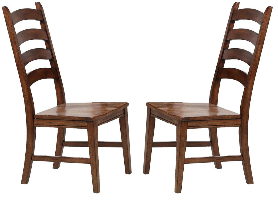 A-America Toluca Ladder Back Side Chair in Rustic Amber (Set of 2)