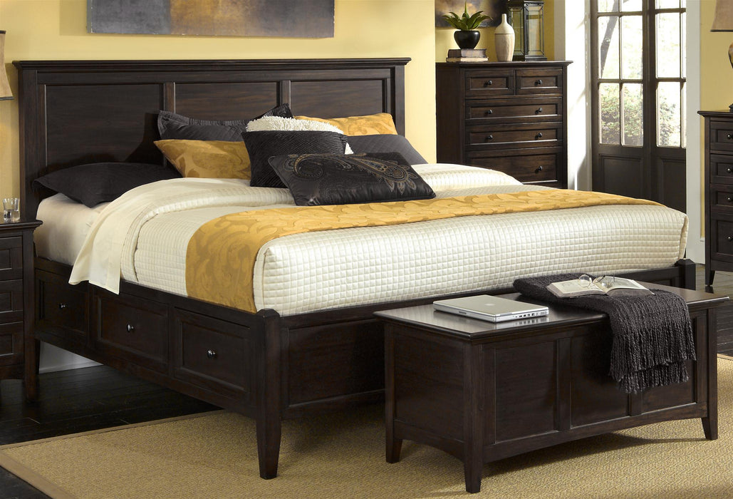 A-America Westlake Queen Storage Bed in Dark Mahogany