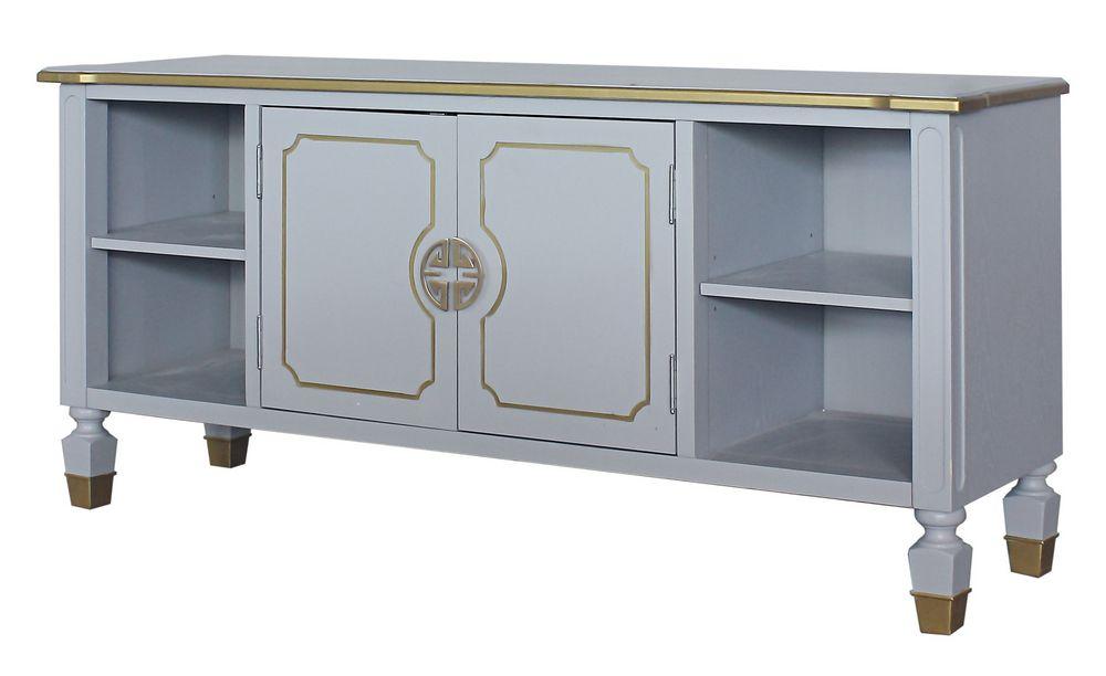 ACME House Marchese TV Stand in Pearl Gray 91993