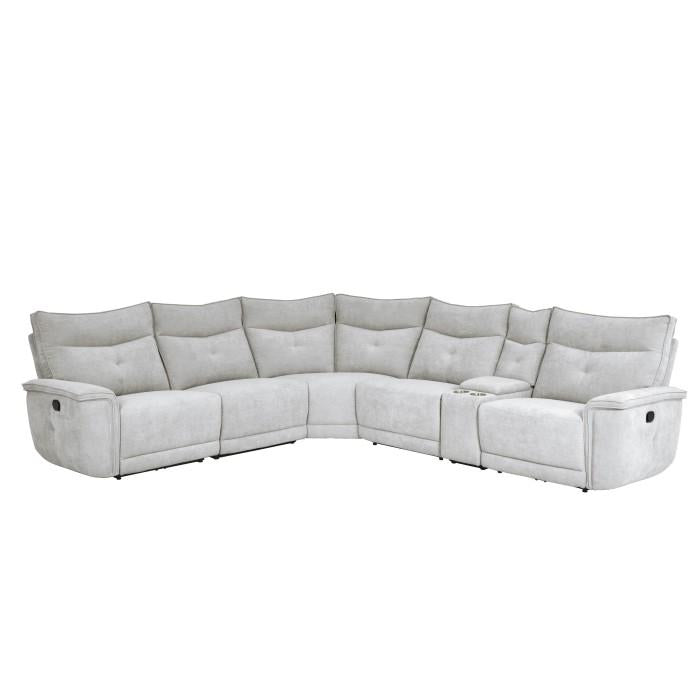 Tesoro 6pc Sectional Living Room Set in Mist Gray