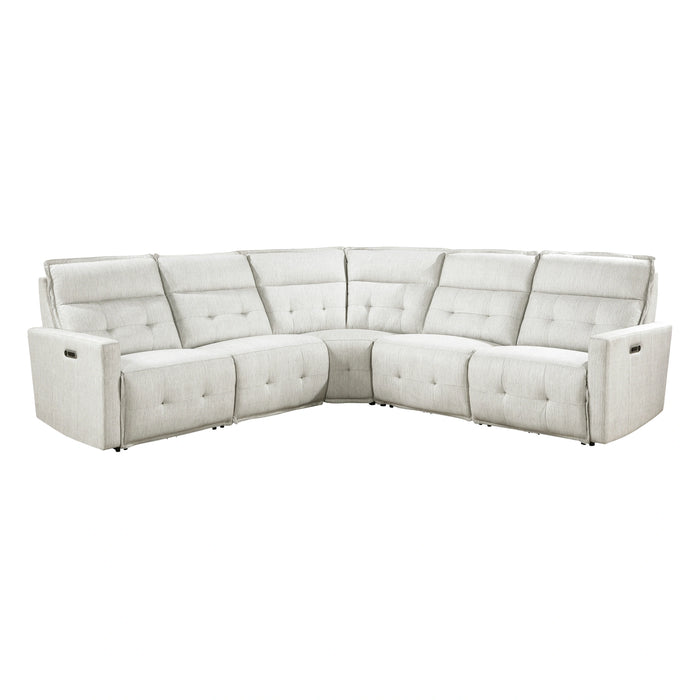 Salida-(5)5-Piece Modular Power Reclining Sectional with Power Headrests image