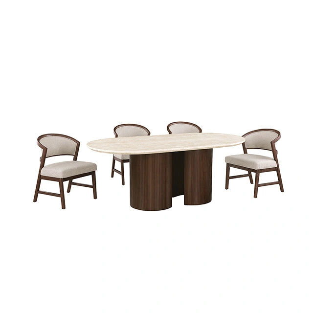 Narvik 5 Pc. Dining Table Set FM37026BR-OT-5PC-WH