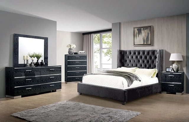 Cayla Cal.King Bed Dark Gray