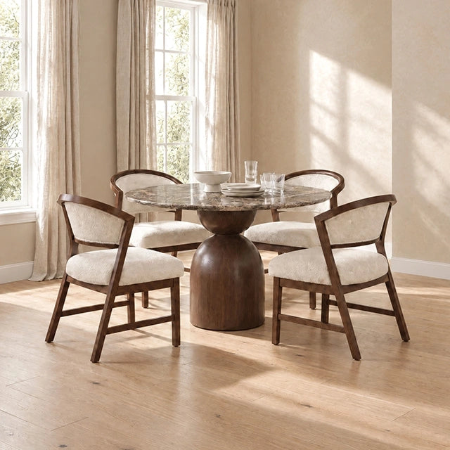 Cirava 5 Pc. Dining Table Set FM37027BR-RT-5PC-WH