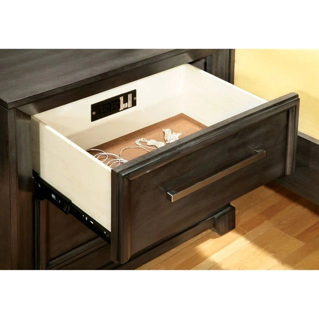 Bradley E.King Bed Dark Gray