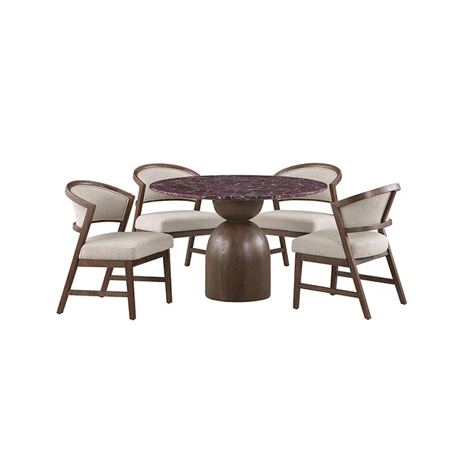 Cirava 5 Pc. Dining Table Set FM37027BR-RT-5PC-WH