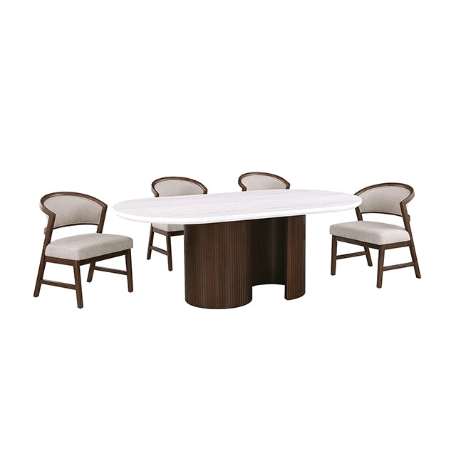 Narvik 5 Pc. Dining Table Set FM37026BR-OT-5PC-WH