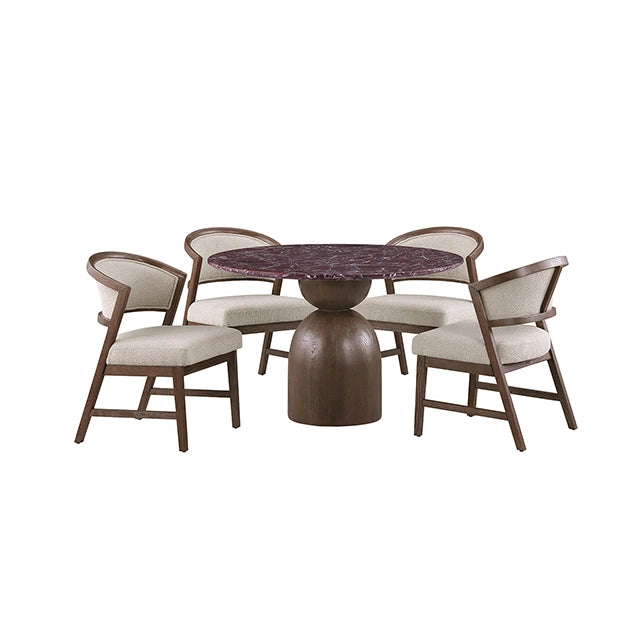 Cirava 5 Pc. Dining Table Set FM37027BR-RT-5PC-WH