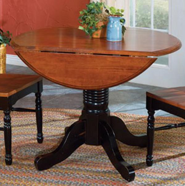 A-America British Isles 42" Dropleaf Dining Table in Oak/Black