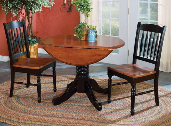 A-America British Isles 42" Dropleaf Dining Table in Oak/Black