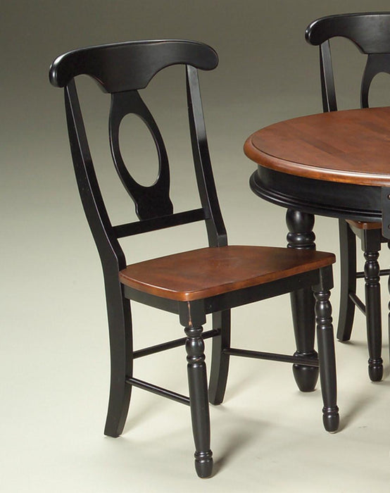 A-America British Isles Napoleon Side Chair in Oak/Black (Set of 2)