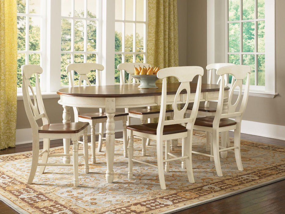 A-America British Isles Oval Leg Dining Table in Merlot/Buttermilk