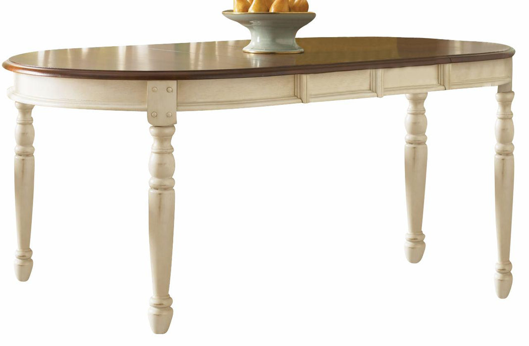 A-America British Isles Oval Leg Dining Table in Merlot/Buttermilk