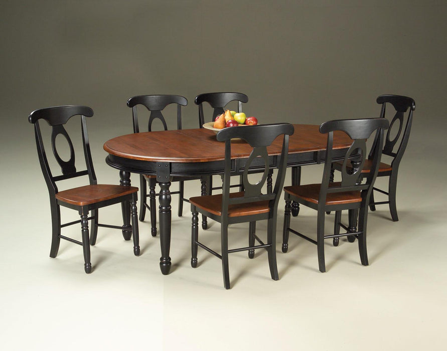 A-America British Isles Oval Leg Dining Table in Oak/Black