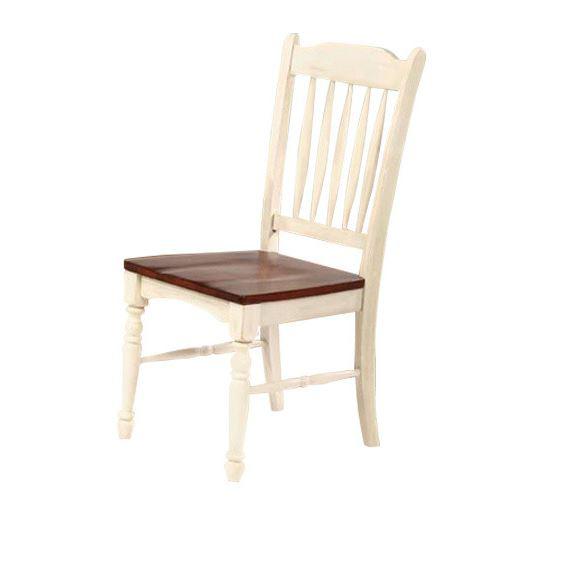 A-America British Isles Slatback Side Chair in Merlot/Buttermilk (Set of 2)