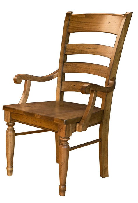 A-America Furniture Bennett Ladderback Arm Chair in Smoky Quartz (Set of 2)