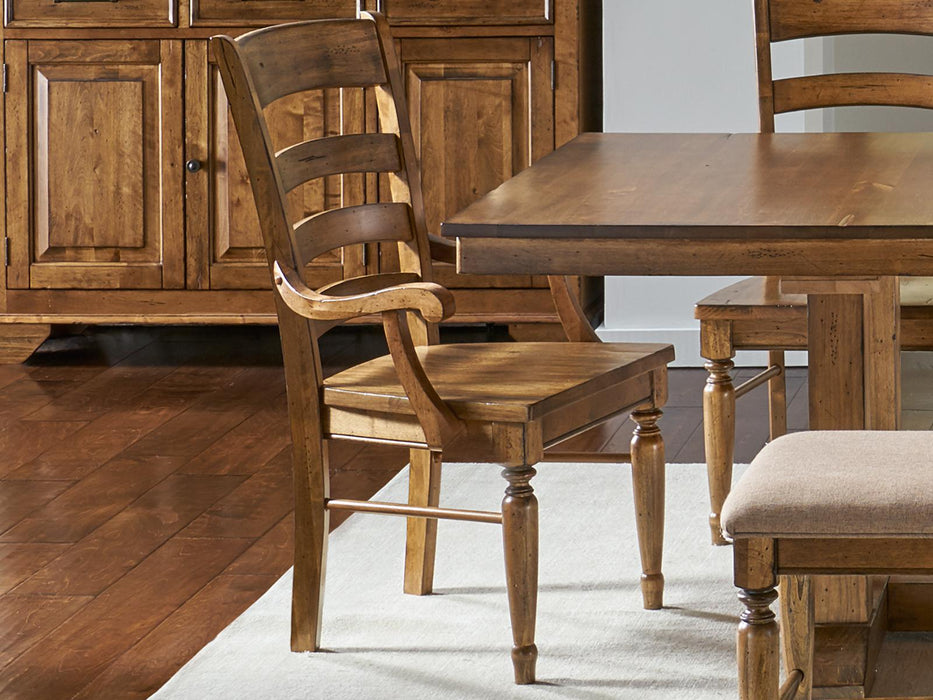 A-America Furniture Bennett Ladderback Arm Chair in Smoky Quartz (Set of 2)