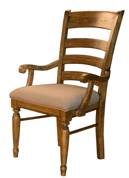 A-America Furniture Bennett Ladderback Upholstered Arm Chair in Smoky Quartz (Set of 2)