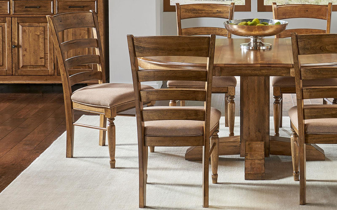 A-America Furniture Bennett Ladderback Upholstered Side Chair in Smoky Quartz (Set of 2)