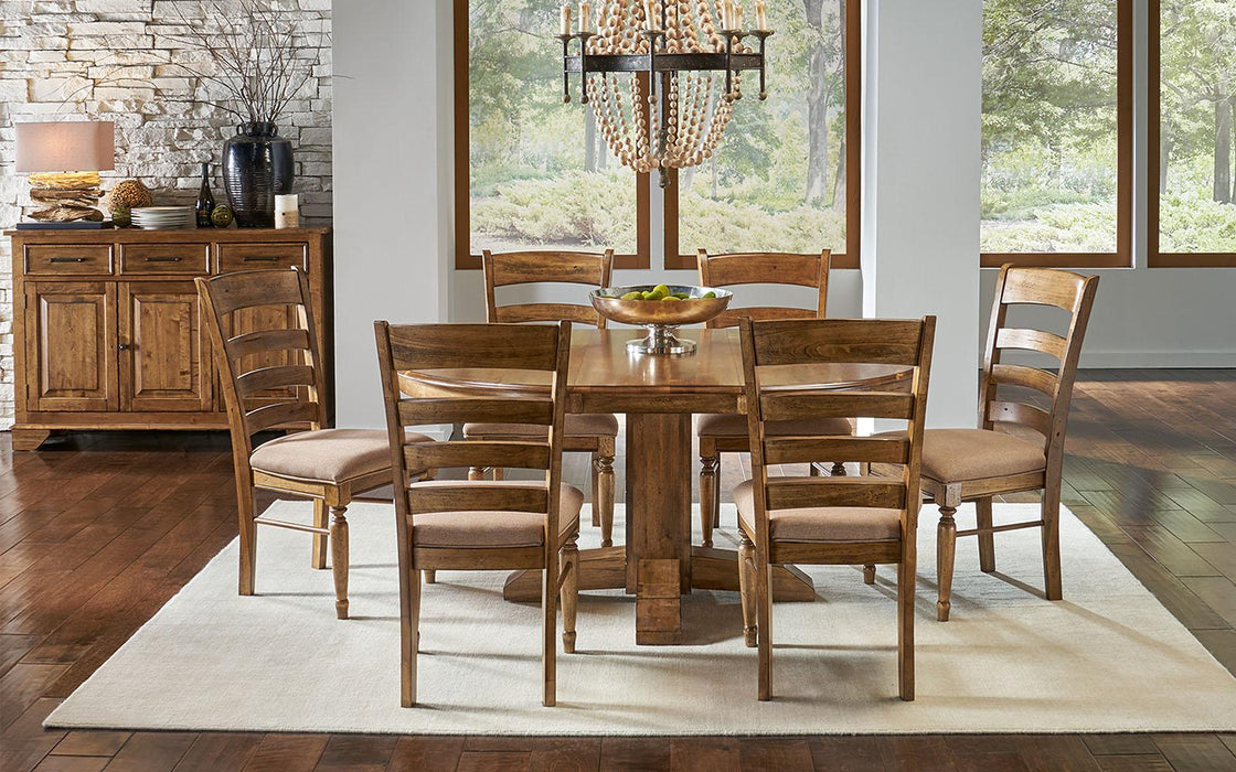 A-America Furniture Bennett Ladderback Upholstered Side Chair in Smoky Quartz (Set of 2)