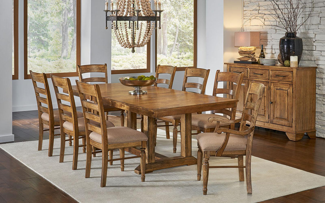 A-America Furniture Bennett Rectangular Trestle Table in Smoky Quartz