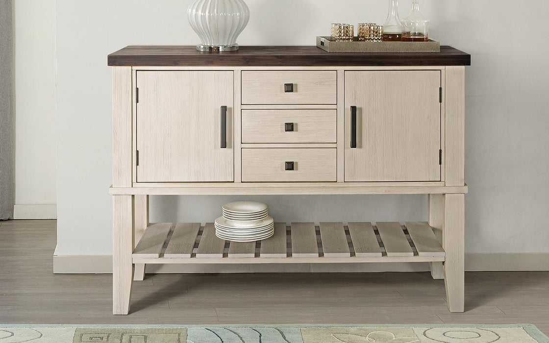 A-America Furniture Huron 51 Server in Chalk and Cocoa Bean