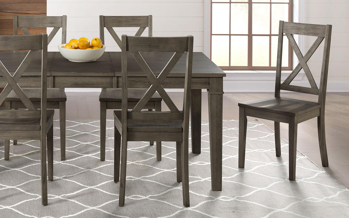A-America Furniture Huron X-Back Side Chair in Distressed Gray (Set of 2)