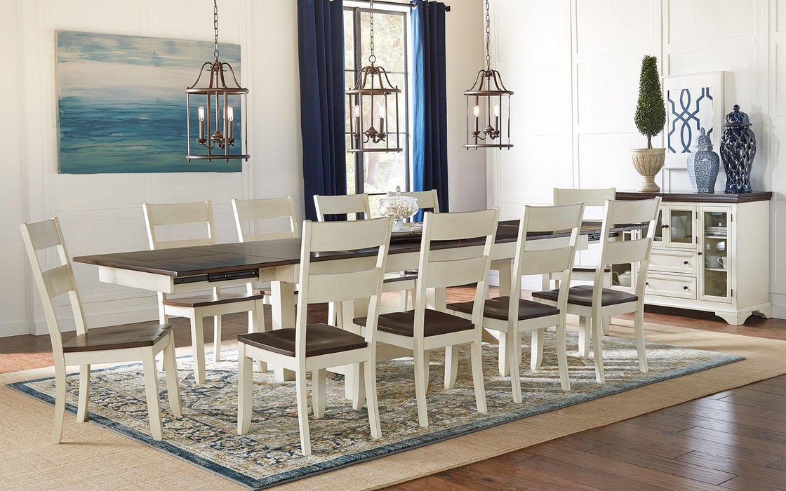 A-America Furniture Mariposa Trestle Table in Coffee