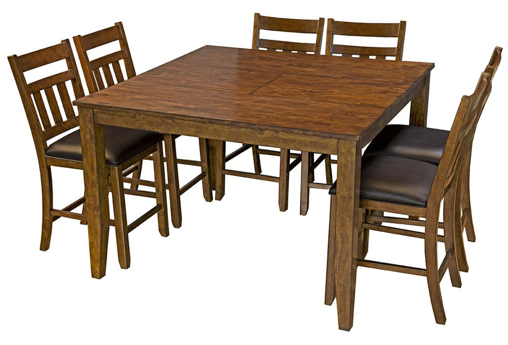A-America Furniture Mason Slatback Gathering Height Barstool in Macciato (Set of 2)