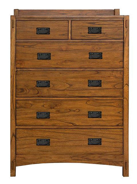A-America Furniture Mission Hill 6-Drawer Chest in Harvest