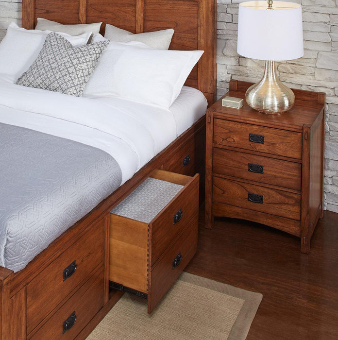 A-America Furniture Mission Hill King Captain Bed in Harvest
